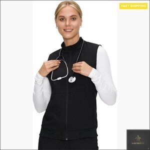 Stretch Vest Medical Uniform Slim Fit Professional Healthcare Three Pockets